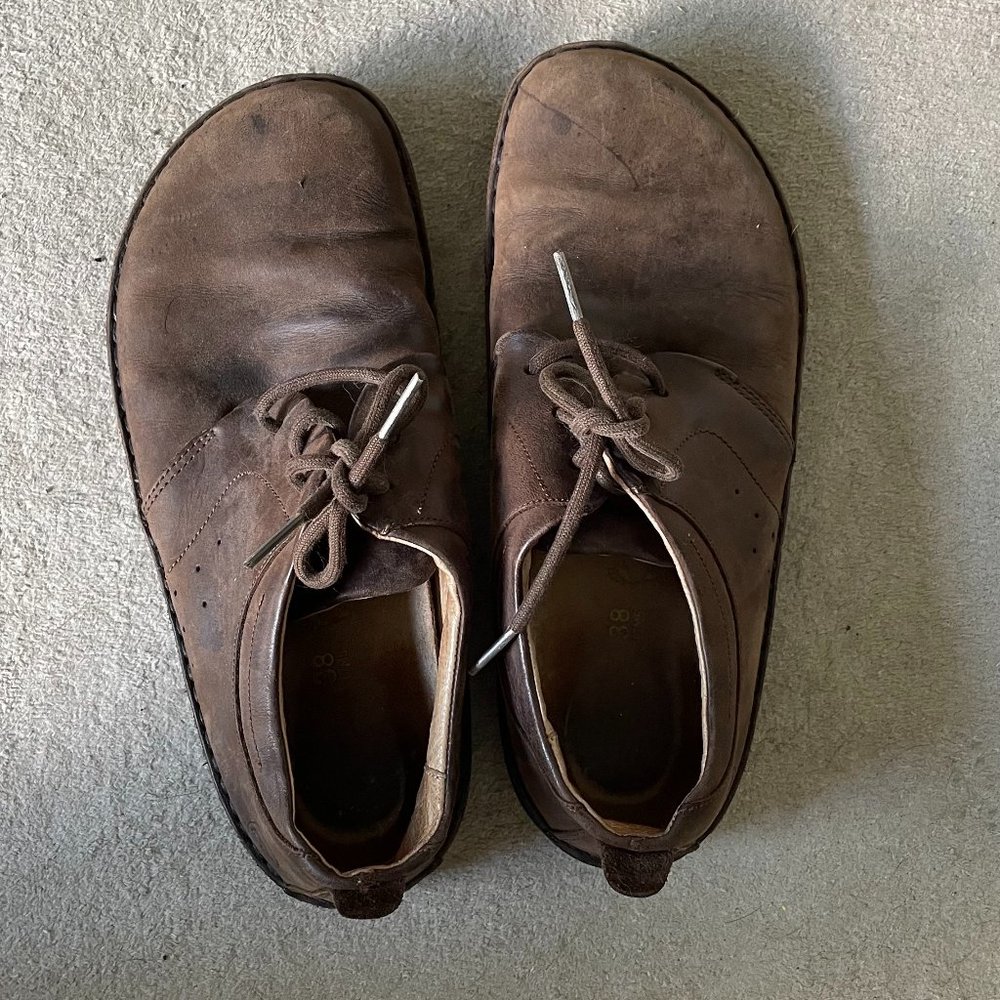VINTAGE Birkenstock FootPrints Oxford Shoes Size 38 Brown Leather